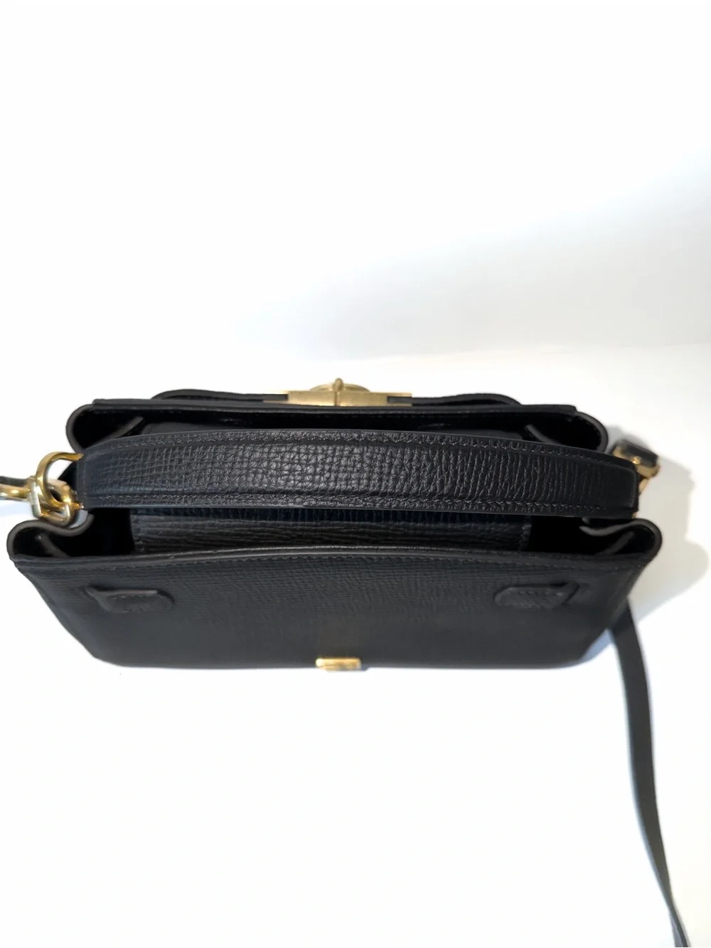 Parisa Wang Madison Top Handle Bag - Black Leather Satchel Gold Hardware